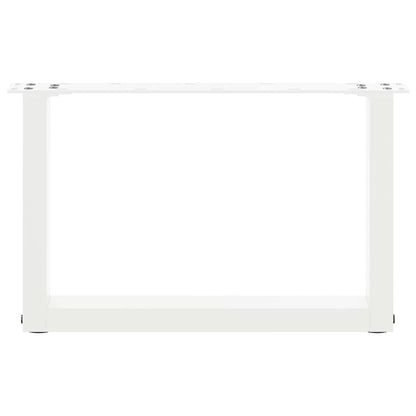 White Steel U-Shaped Coffee Table Legs, 2pcs, Adjustable 50x(30-31)cm