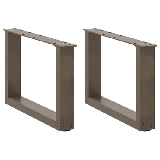 Natural Steel U-Shaped Coffee Table Legs 2 Pcs, 50x(30-31) cm