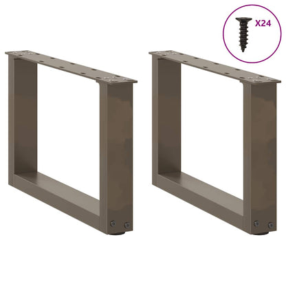 Natural Steel U-Shaped Coffee Table Legs 2 Pcs, 50x(30-31) cm