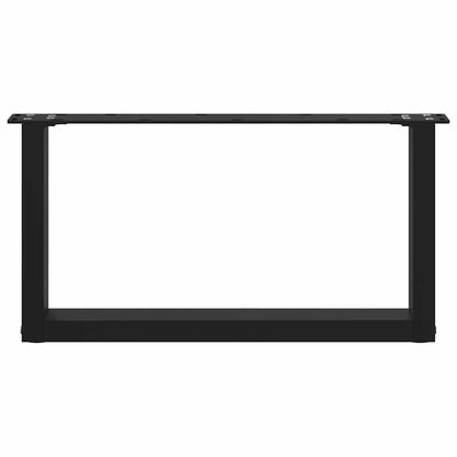 Black Steel U-Shaped Coffee Table Legs, 2 Pcs, 60x30-31cm