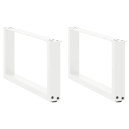 White U-Shaped Steel Coffee Table Legs, 2 pcs, 60x30-31 cm