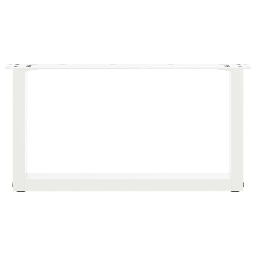 White U-Shaped Steel Coffee Table Legs, 2 pcs, 60x30-31 cm