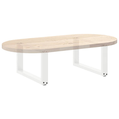 White U-Shaped Steel Coffee Table Legs, 2 pcs, 60x30-31 cm