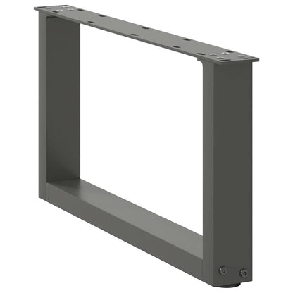 Anthracite U-Shaped Steel Coffee Table Legs 60x30-31cm, 2 Pcs