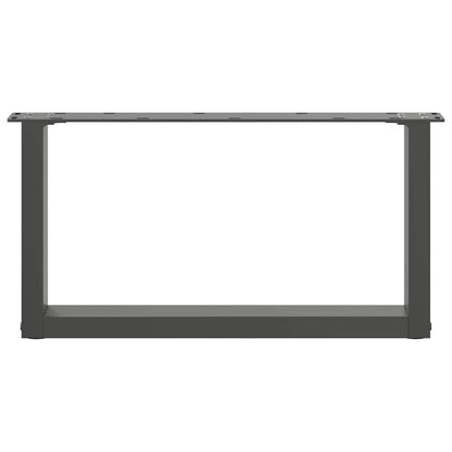 Anthracite U-Shaped Steel Coffee Table Legs 60x30-31cm, 2 Pcs