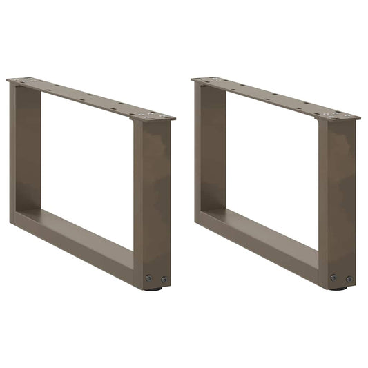 U-Shaped Natural Steel Coffee Table Legs, 2 Pcs, 60x(30-31) cm