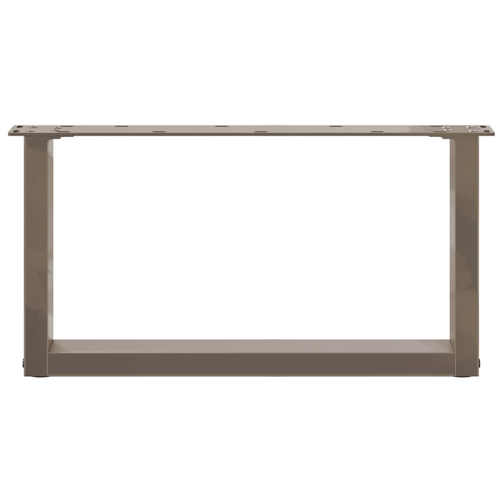 U-Shaped Natural Steel Coffee Table Legs, 2 Pcs, 60x(30-31) cm