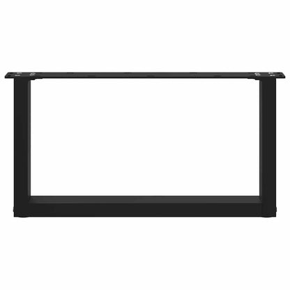 Black Steel U-Shaped Coffee Table Legs, 2 Pcs, 70x30-31cm