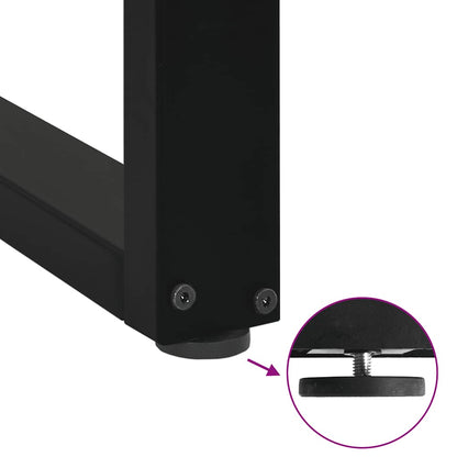Black Steel U-Shaped Coffee Table Legs, 2 Pcs, 70x30-31cm