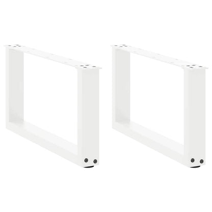 White Steel U-Shaped Coffee Table Legs, 2 pcs, 70x30-31 cm
