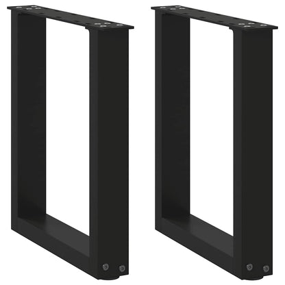 Black Steel U-Shaped Coffee Table Legs, 2pcs, 28x42-43cm
