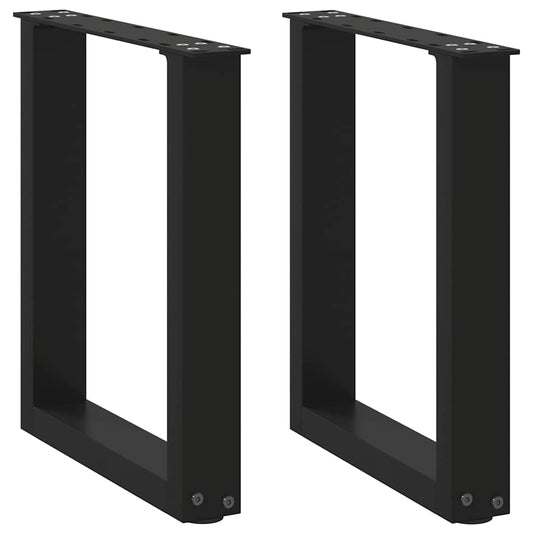 Black Steel U-Shaped Coffee Table Legs, 2pcs, 28x42-43cm