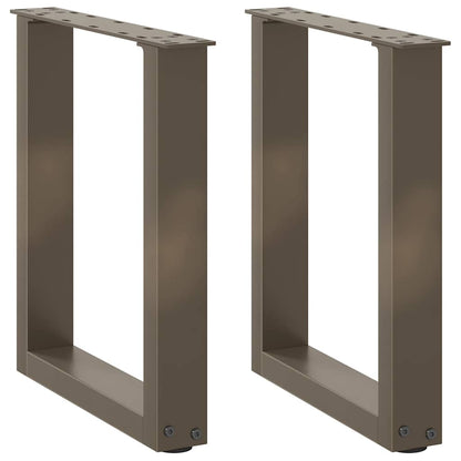 Natural Steel U-Shaped Coffee Table Legs 2 pcs, Adjustable 28x42-43 cm