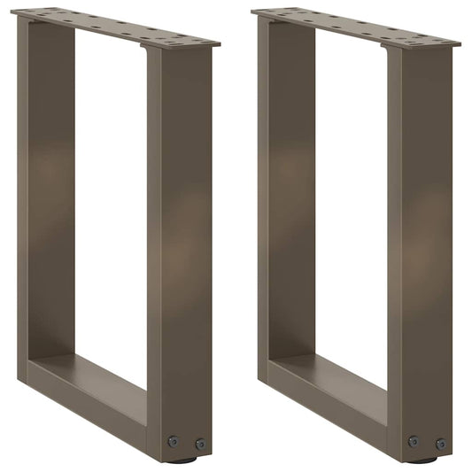 Natural Steel U-Shaped Coffee Table Legs 2 pcs, Adjustable 28x42-43 cm