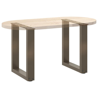 Natural Steel U-Shaped Coffee Table Legs 2 pcs, Adjustable 28x42-43 cm