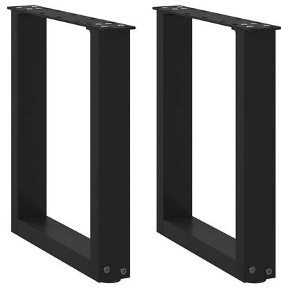 Steel U-Shaped Coffee Table Legs 2 pcs, Black 38x(42-43)cm