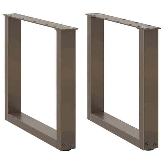 U-Shaped Natural Steel Coffee Table Legs, 2 Pcs, Adjustable Height