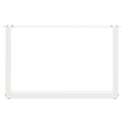 White U-Shaped Steel Coffee Table Legs, 2 Pack, 60x(42-43) cm