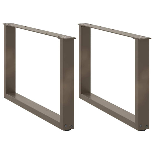 Natural Steel U-Shaped Coffee Table Legs, 2 Pcs, Adjustable 60 cm