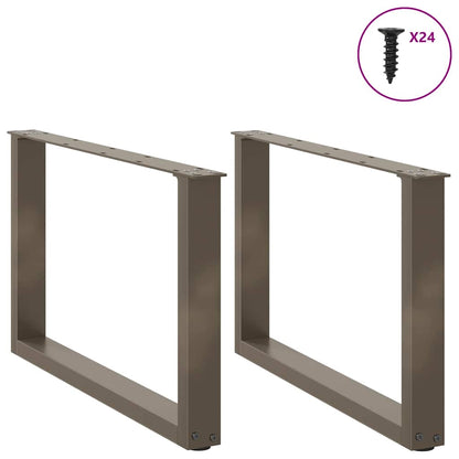 Natural Steel U-Shaped Coffee Table Legs, 2 Pcs, Adjustable 60 cm