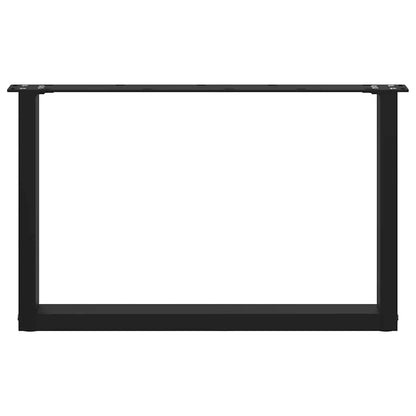 Black Steel U-Shaped Coffee Table Legs, 2 pcs, Adjustable 70cm