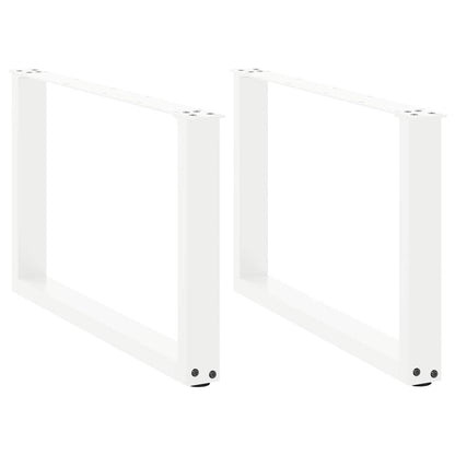 White U-Shaped Steel Coffee Table Legs, 2 Pcs, 70x(42-43) cm