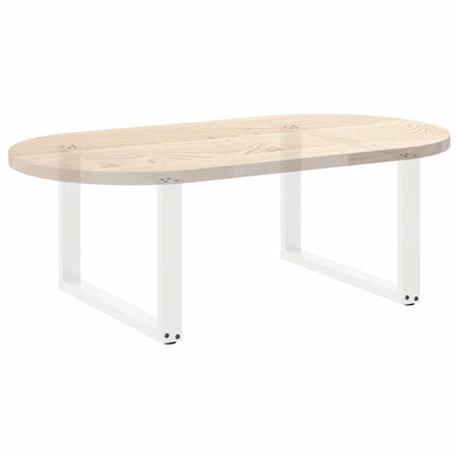 White U-Shaped Steel Coffee Table Legs, 2 Pcs, 70x(42-43) cm
