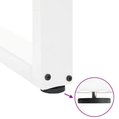 White U-Shaped Steel Coffee Table Legs, 2 Pcs, 70x(42-43) cm