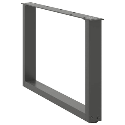 Anthracite Steel U-Shaped Coffee Table Legs, 70x(42-43) cm, 2 Pcs