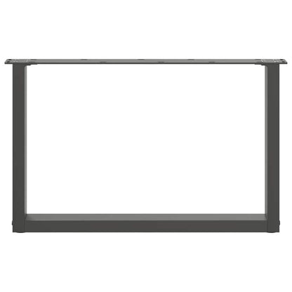 Anthracite Steel U-Shaped Coffee Table Legs, 70x(42-43) cm, 2 Pcs