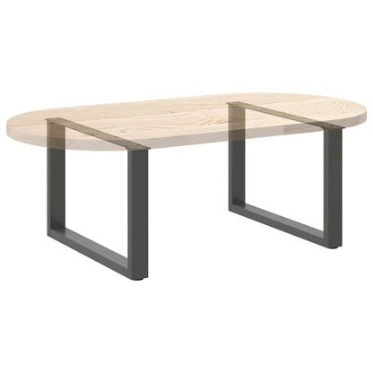 Anthracite Steel U-Shaped Coffee Table Legs, 70x(42-43) cm, 2 Pcs