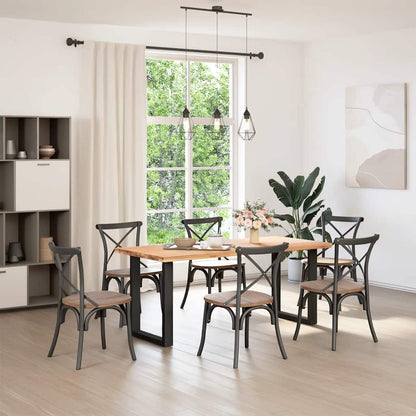 Black Steel U-Shaped Dining Table Legs, 2pcs, Adjustable 60x72-73cm