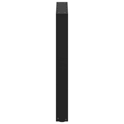 Black Steel U-Shaped Dining Table Legs, 2pcs, Adjustable 60x72-73cm