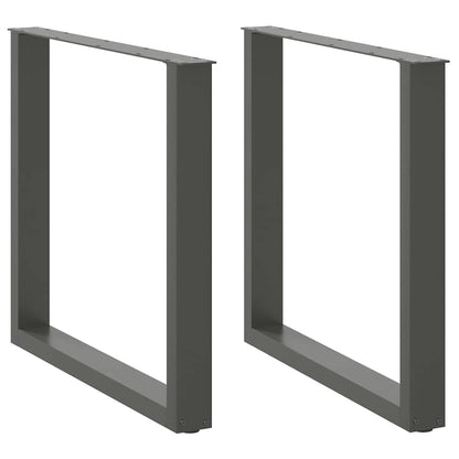 Anthracite Steel U-Shaped Dining Table Legs 2pcs 80x72-73cm
