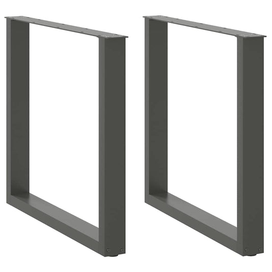 Anthracite Steel U-Shaped Dining Table Legs 2pcs 80x72-73cm