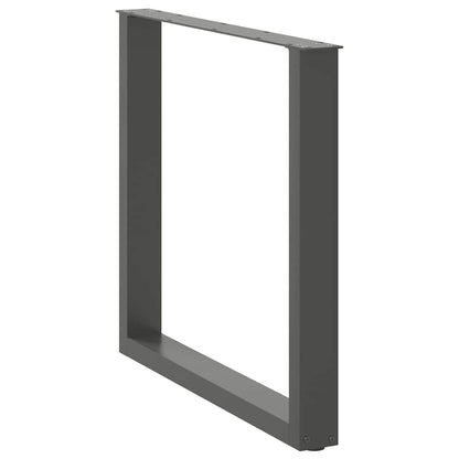 Anthracite Steel U-Shaped Dining Table Legs 2pcs 80x72-73cm