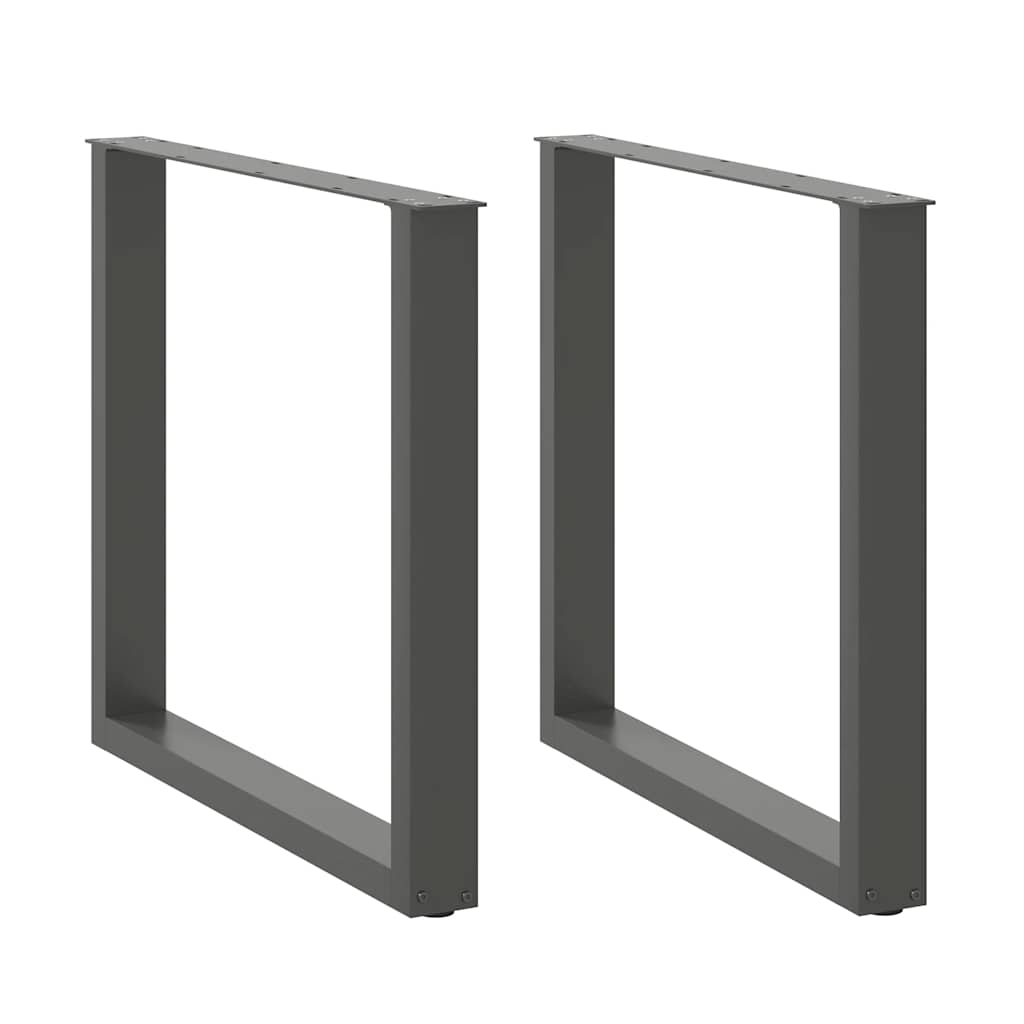 Anthracite Steel U-Shaped Dining Table Legs 2pcs 90x(72-73)cm