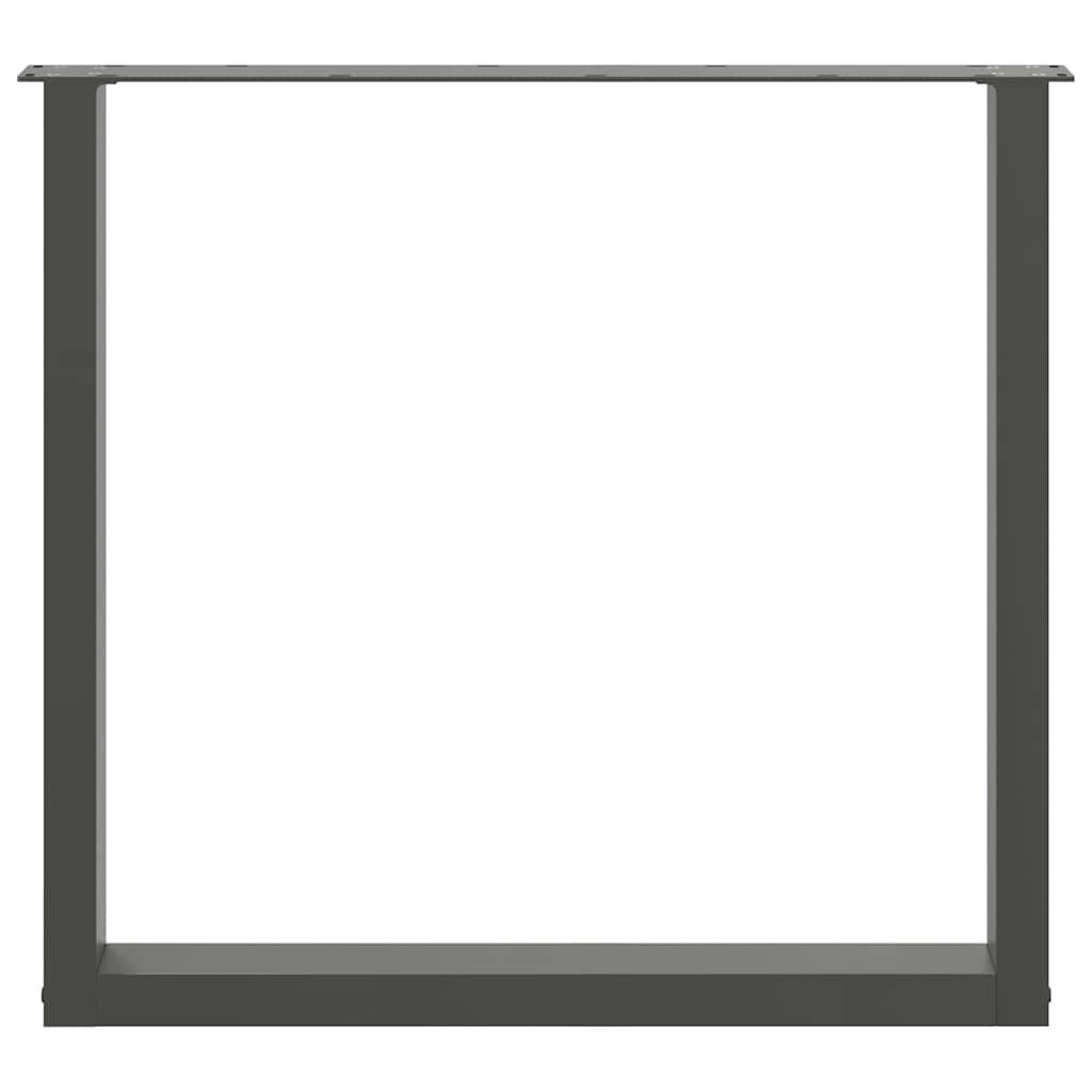 Anthracite Steel U-Shaped Dining Table Legs 2pcs 90x(72-73)cm