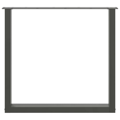 Anthracite Steel U-Shaped Dining Table Legs 2pcs 90x(72-73)cm