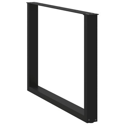 Dining Table Legs U-Shaped 2 pcs Black 100x(72-73) cm Steel