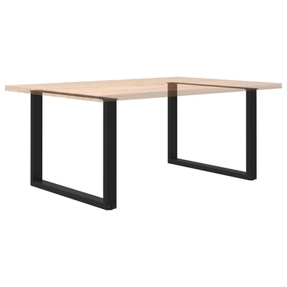 Dining Table Legs U-Shaped 2 pcs Black 100x(72-73) cm Steel