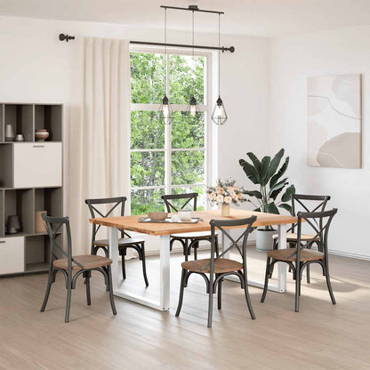 White U-Shaped Steel Dining Table Legs 2 pcs - Adjustable 100x72-73 cm
