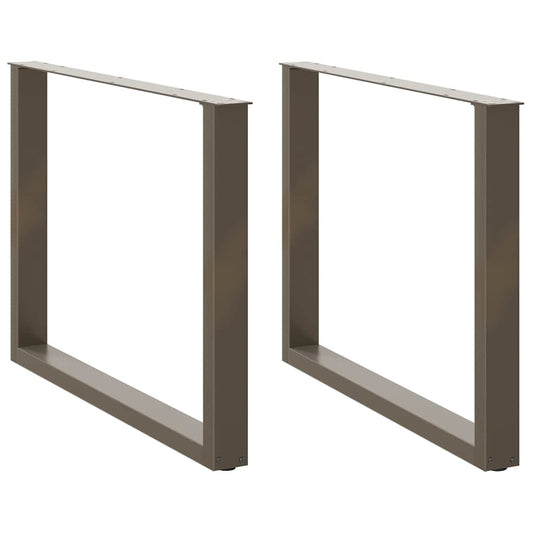 U-Shaped Natural Steel Dining Table Legs 2 pcs, 100x(72-73) cm