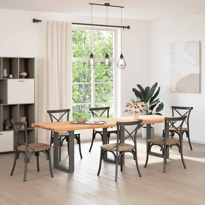 Steel U-Shaped Dining Table Legs, Anthracite, Set of 3, 70x73cm