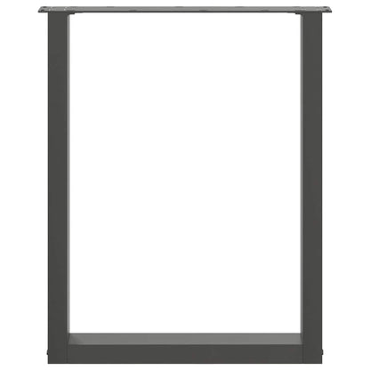 Steel U-Shaped Dining Table Legs, Anthracite, Set of 3, 70x73cm