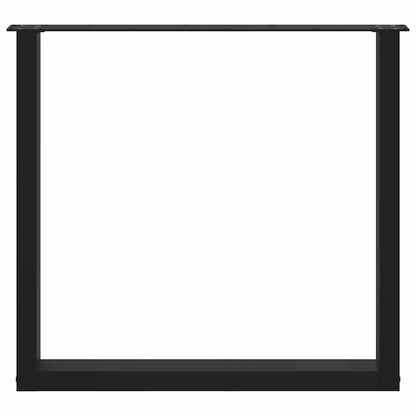 Black Steel U-Shaped Dining Table Legs - Set of 3, Adjustable 80cm