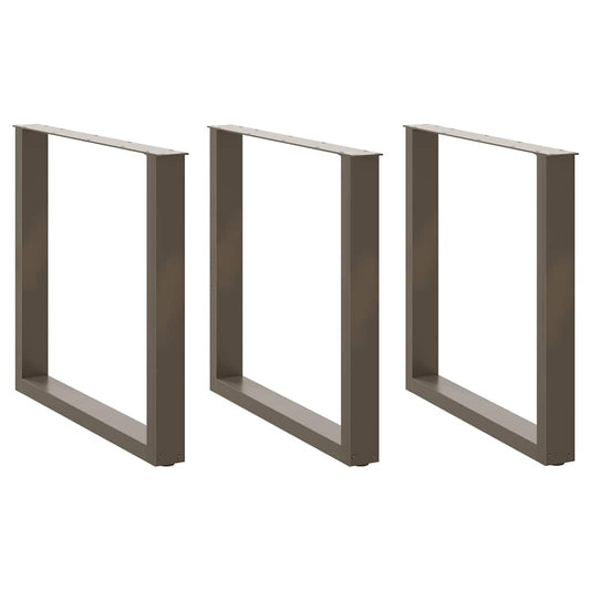 Natural Steel U-Shaped Dining Table Legs, 3pcs, Adjustable 80cm