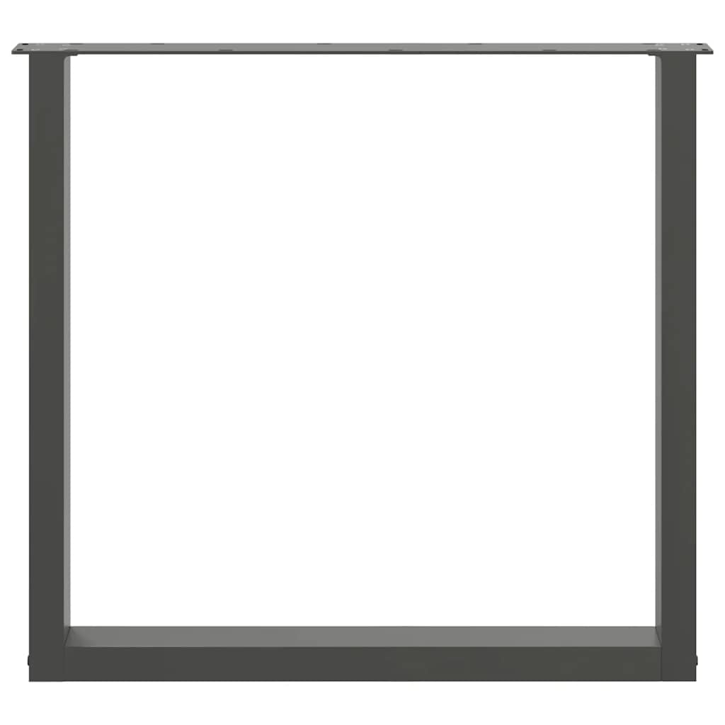 Anthracite Steel U-Shaped Dining Table Legs Set of 3, 90x(72-73) cm