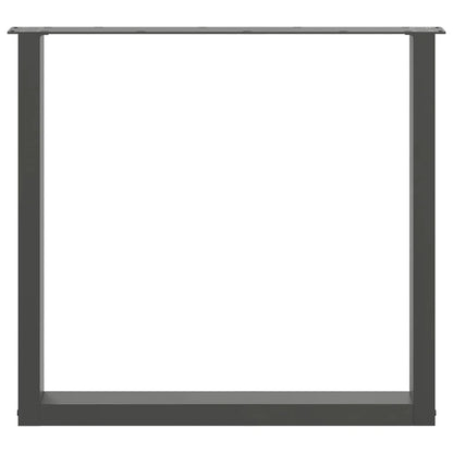 Anthracite Steel U-Shaped Dining Table Legs Set of 3, 90x(72-73) cm