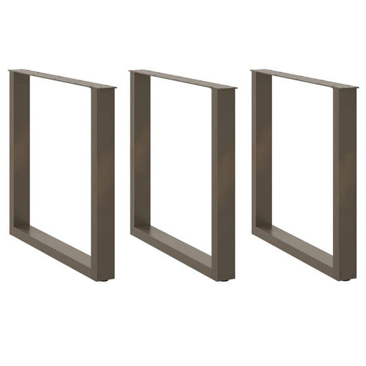 Natural Steel U-Shaped Dining Table Legs 3-Pack, 90x(72-73)cm